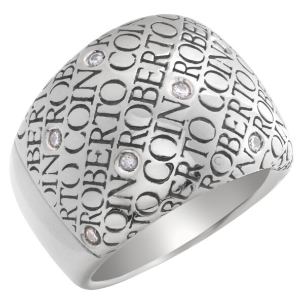 Roberto Coin 18k white gold with 9 diamonds