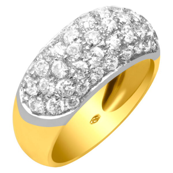 Sparkling diamond band in 18k yellow & white gold. 1.50cts in diamonds  Size 7.5