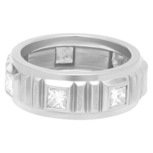 Diamond Eternity Band and Ring Lucky 7 diamonds princess cut. 0.35cts (H color, VS clarity) in platinum