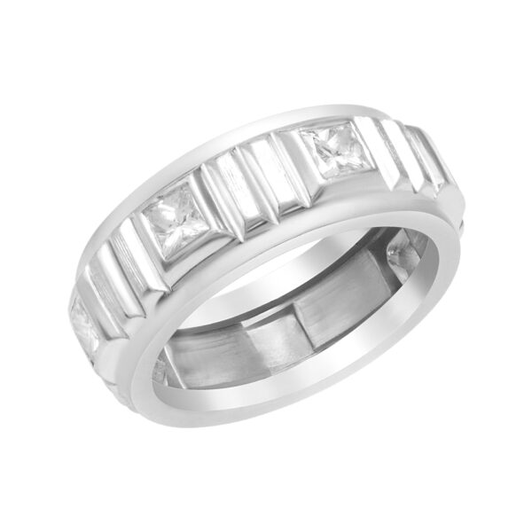 Diamond Eternity Band and Ring Lucky 7 diamonds princess cut. 0.35cts (H color, VS clarity) in platinum