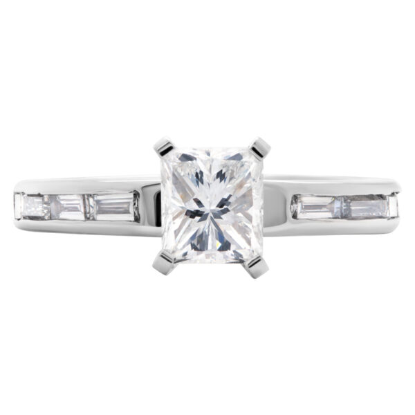 GIA certified cut-cornered rectangular modified brilliant cut diamond ring