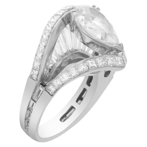 Mwi Eloquence Platinum diamond ring by Michael Werdiger. 5 Carats in diamonds. Shown with center CZ.