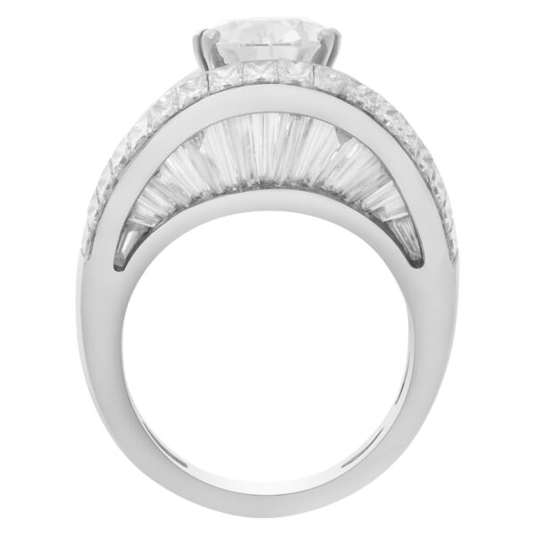 Mwi Eloquence Platinum diamond ring by Michael Werdiger. 5 Carats in diamonds. Shown with center CZ.