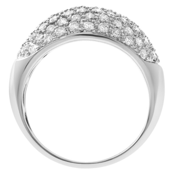 Domed Pave diamond ring in 14k white gold. 3.0 cts in pave diamonds.(G-H, SI2)