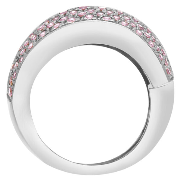 Pink sapphire ring in 18k white gold. Size 5.75