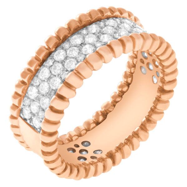 Gorgeous pave diamond ring in 14k rose gold 0.60 carat in diamonds