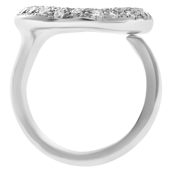 "O" pave diamond ring in 14k white gold, 1 carat of diamonds