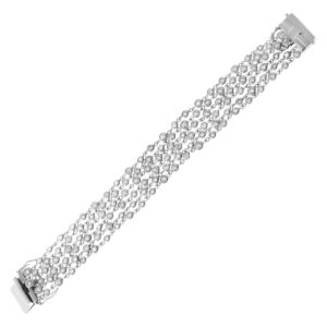 Timeless 6 row diamond bracelet set in 18k white gold. 8cts (H color, SI clarity)