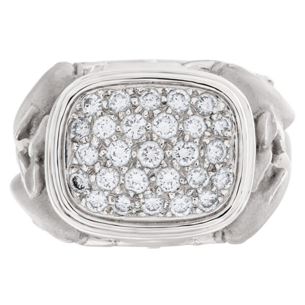 Carrera y Carrera dolphin motif pave diamond ring in 18k white gold