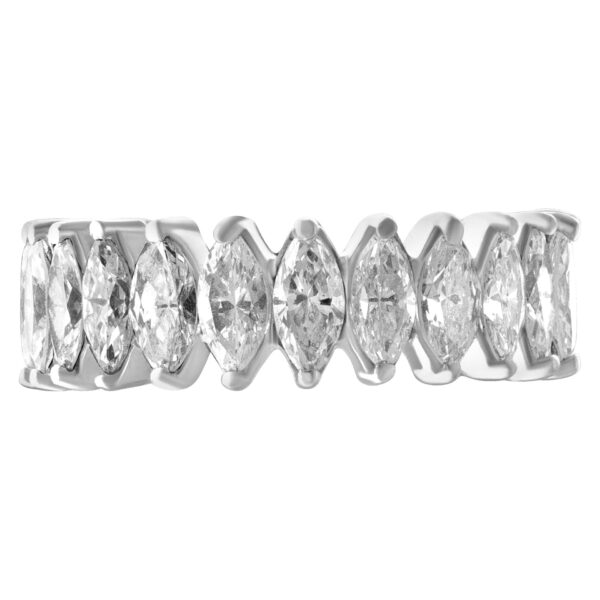 Marquise cut diamond eternity band and ring in platinum. 5cts (G-H color, VS2-SI1 clarity)