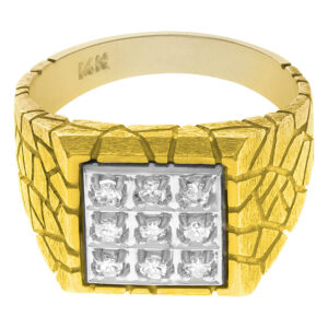 Gents diamond ring set in 14k yellow gold. 0.50 carats in diamonds. Size 10