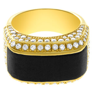 Di Modolo Milano ring in 18k with Pave Diamonds and rich Mahogany Wood