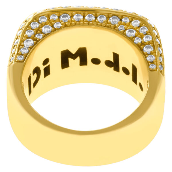 Di Modolo Milano ring in 18k with Pave Diamonds and rich Mahogany Wood