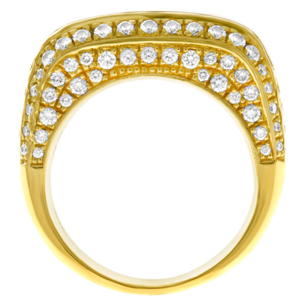 Di Modolo Milano ring in 18k with Pave Diamonds and rich Mahogany Wood