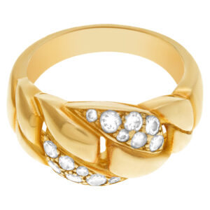 Love knot ring with diamond accents in 18k gold