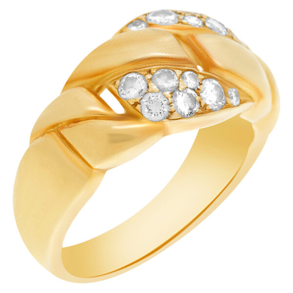 Love knot ring with diamond accents in 18k gold