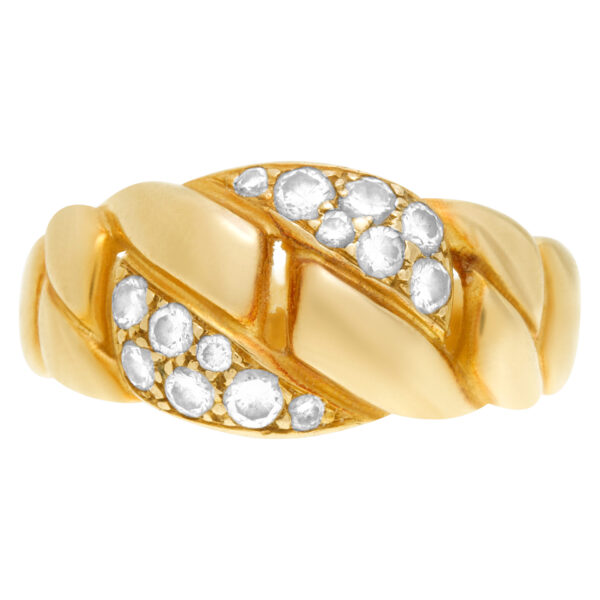 Love knot ring with diamond accents in 18k gold