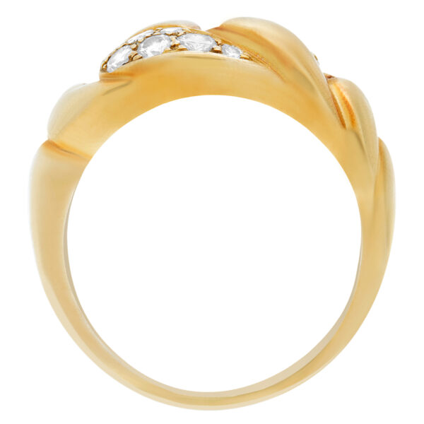 Love knot ring with diamond accents in 18k gold