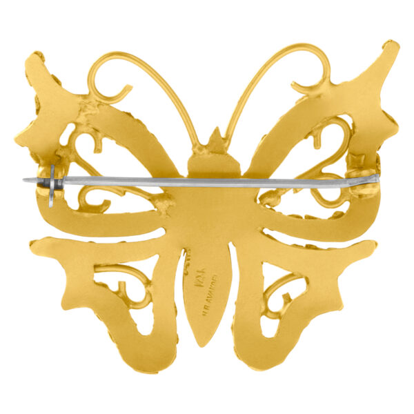 Butterfly pin set in 14k yellow gold