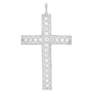 Timeless diamond cross pendant in platinum with total diamond weight 5.5 carats