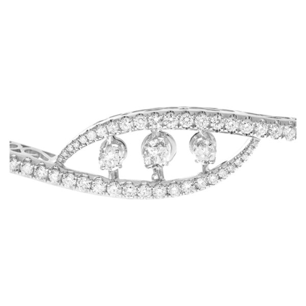 Dancing Diamond Eternity Band and Ring bangle in 18k white gold with 3.14cts in diamonds