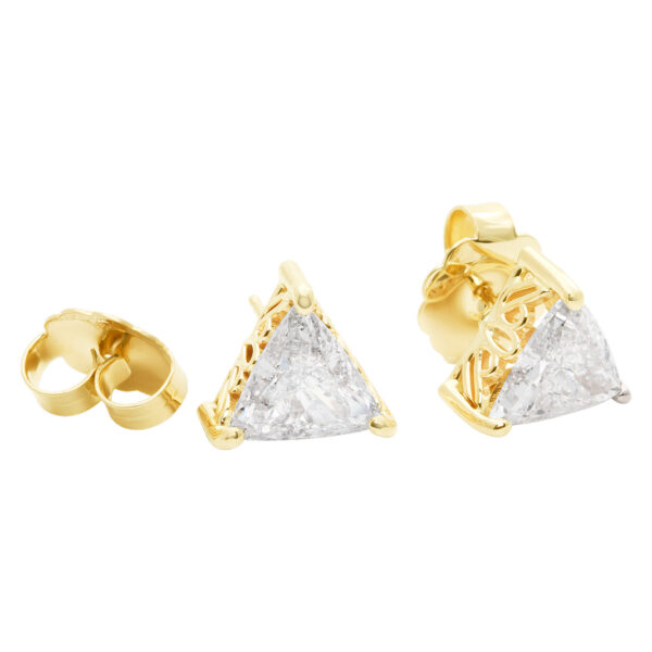 GIA certified triangular cut diamond studs1.51 cts (I color, I1 clarity) &1.59 cts (G color, SI2 clarity)