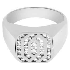 Diamond ring (0.35 carat) in 14k white gold. Size 8.75