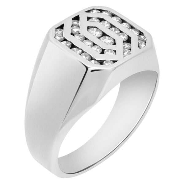 Diamond ring (0.35 carat) in 14k white gold. Size 8.75