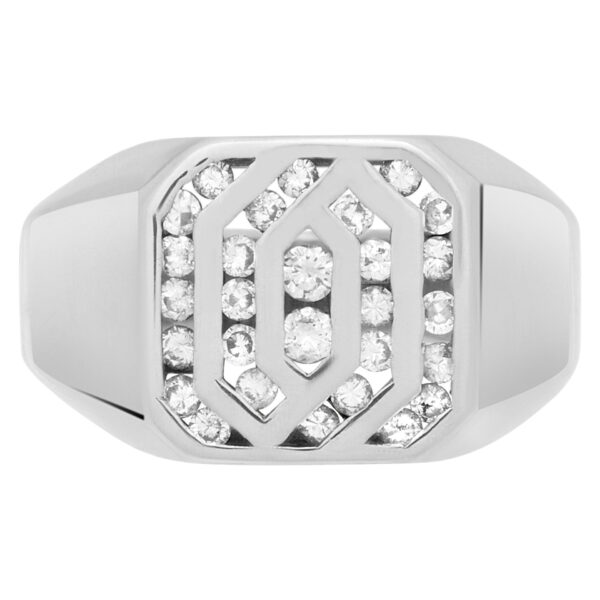 Diamond ring (0.35 carat) in 14k white gold. Size 8.75