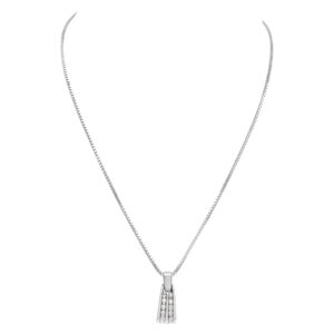 Diamond pendant in 14k white gold. Approximately 0.50 carat in diamonds