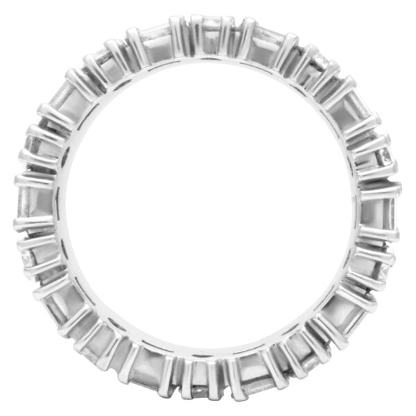 Baguette And Round Diamond Eternity Ring In 18k White Gold. (1.00 Ct In Diamonds)