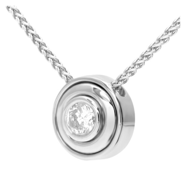 Diamond pendant and ring set in 14k white gold