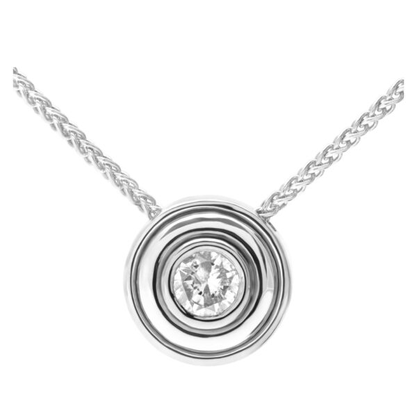 Diamond pendant and ring set in 14k white gold