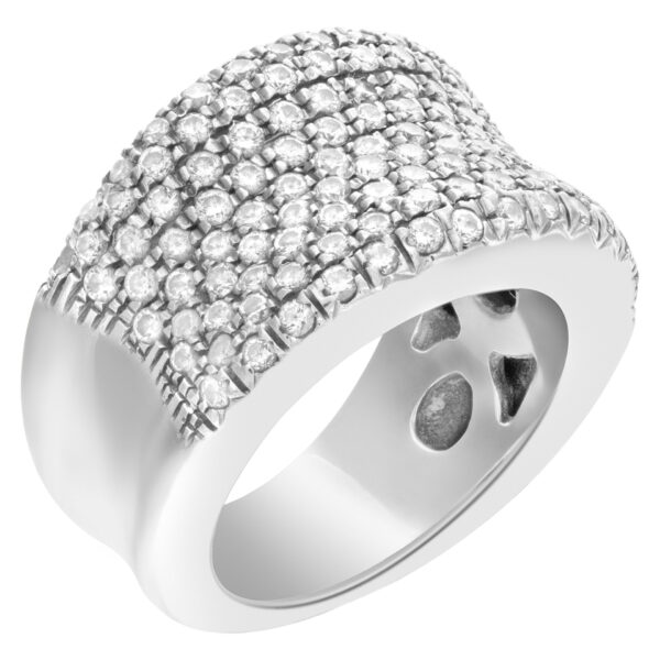 Wedding/Anniversary band with eight rows of pave diamonds