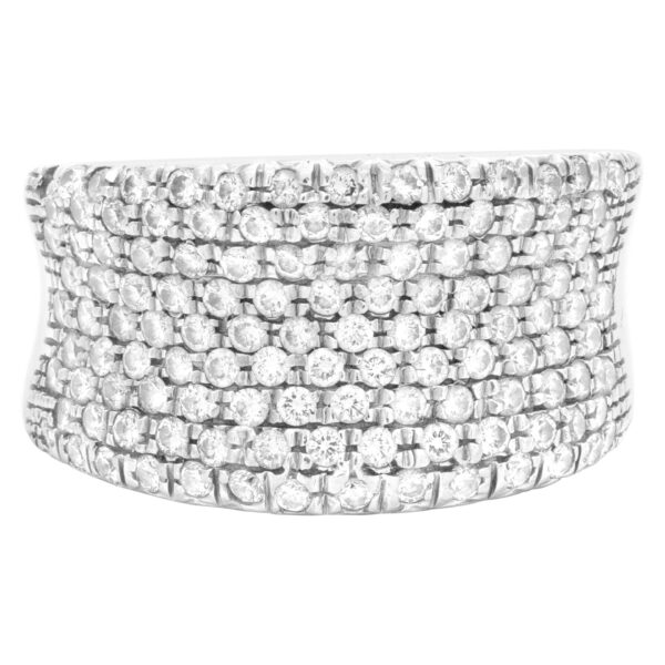 Wedding/Anniversary band with eight rows of pave diamonds