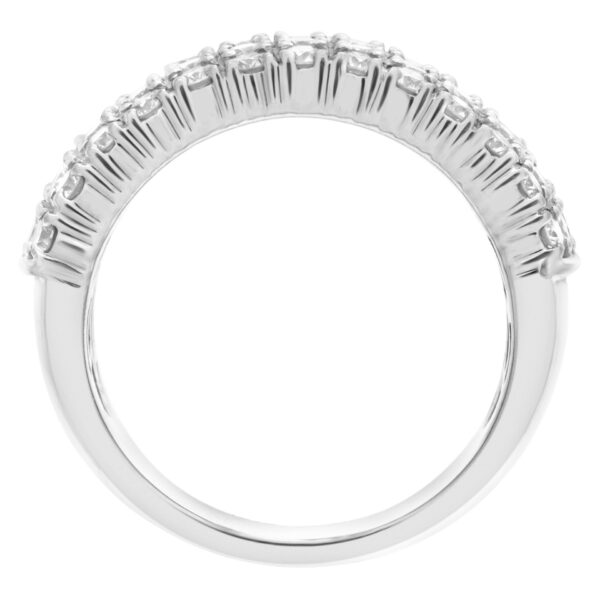 Five rowsdiamond ring in 18k white gold