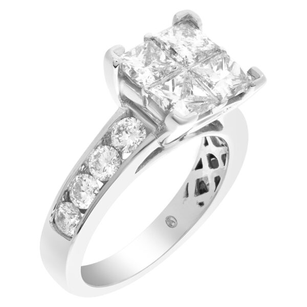 Diamond engagement ring with approx 1.00 carat in diamonds in 14k white gold