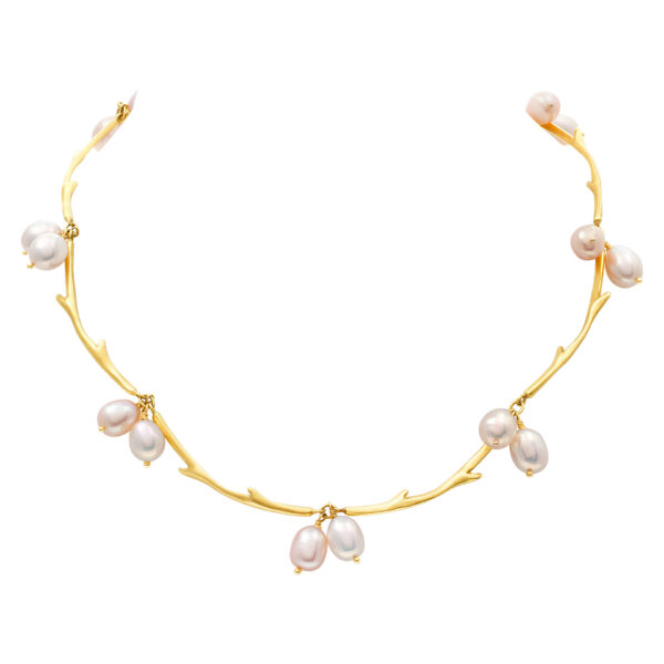 Elegant Iridesse necklace in 18k gold with pearls