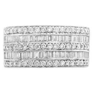 Diamond Eternity Band and Ring Baguette and Round with over 1.5cts in 18k white gold