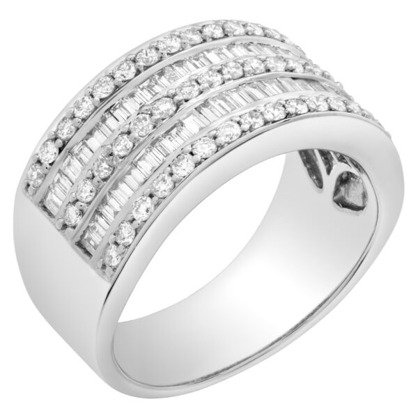 Diamond Eternity Band and Ring Baguette and Round with over 1.5cts in 18k white gold