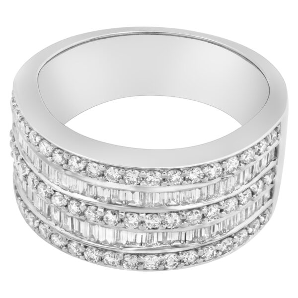 Diamond Eternity Band and Ring Baguette and Round with over 1.5cts in 18k white gold