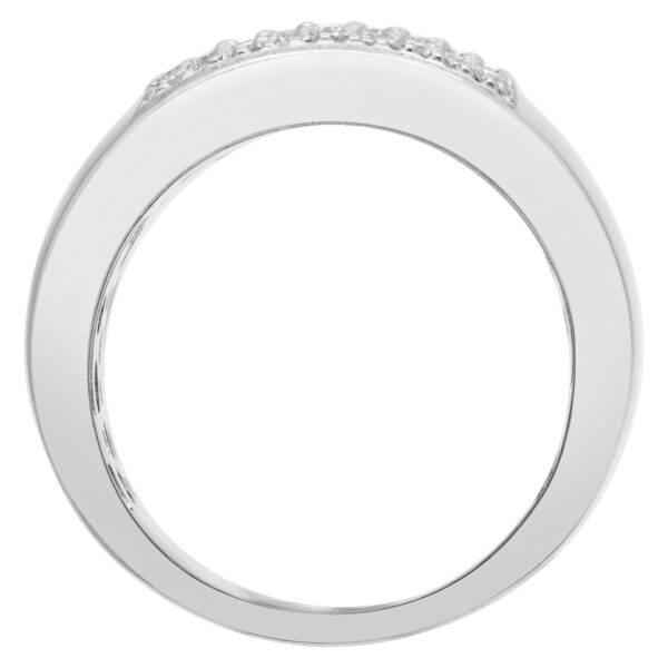 Wide diamond ring in 18k white gold