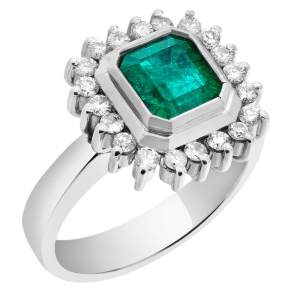 Emerald and diamond ring