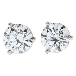 Tiffany & Co. diamond studs earrings 1 carat (I color, VS1 clarity) and 1 carat (I color, VS2 clarity)