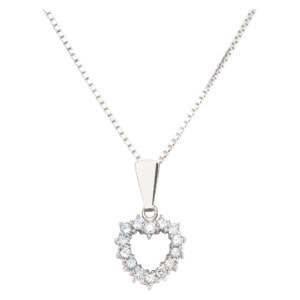 Heart of love diamond necklace in 18k white gold