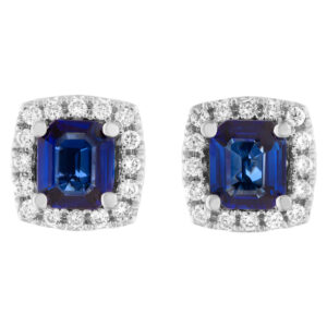 Sweet 1.33 carat sapphire and diamond earrings