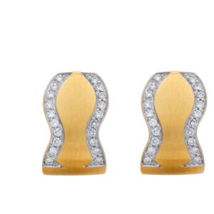 Omega diamond clip earrings in 18k