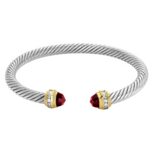 David Yurman Cable Classics bangle with garnet in 18k gold & sterling silver