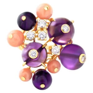 Cartier Delices de Goa ring in 18k with diamonds, amethyst and coral