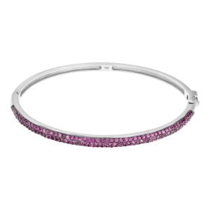 Pink sapphire bangle (1.83ct) in 18k white gold